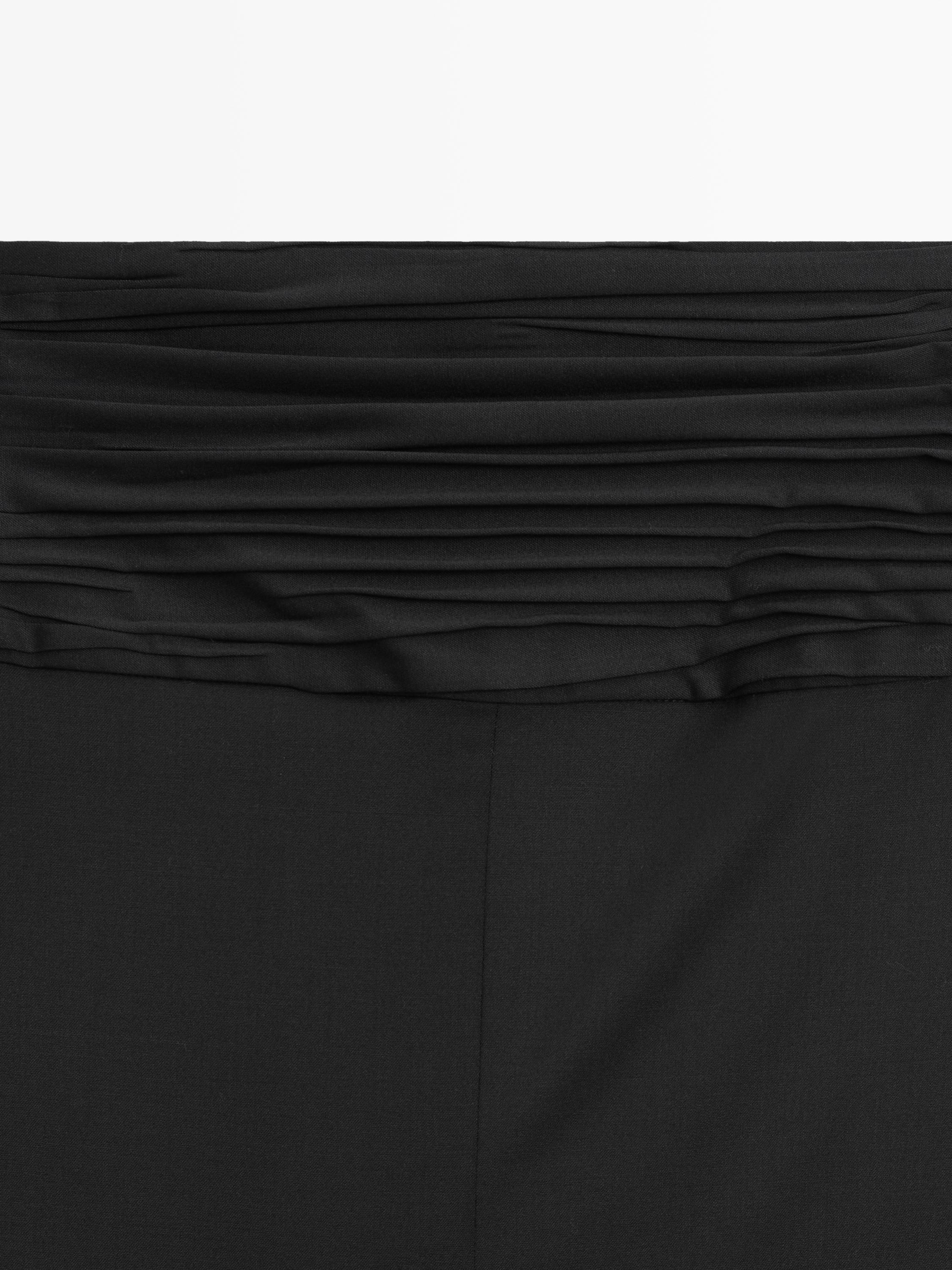 Straight midi skirt with gathered sash - STUDIO